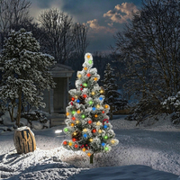 2er-Pack 3,2 Fuß Solarbetriebene Wasserdichte Weihnachtsbaumbeleuchtung 100 LED LED-Anzeigebildschirm 8 Beleuchtungsmodi RGB-Farben Rot