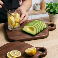 Planche à découper en bois de noyer noir, planche à découper solide en bois pour aliments pour bébés et fruits, plateau en bois sans peinture, petite planche à pain en bois massif