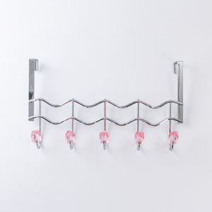 Iron <b>Over</b> <b>Door</b> 6 <b>Hook</b> Hanger Practical Towel And Clothes Organizer For Entryway And Bathroom - Product Image 1