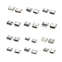 Connecteur Micro USB Type-C 4, 6 ou 9 broches, à 90/180 degrés, avec plaque de montage encastrée, Mini USB 2.0/3.0, plaqué or pour PCB