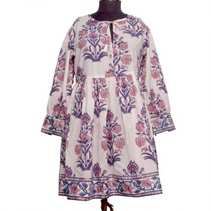 Robe Formelle Femme Mi-Longue 100% Coton Imprimé Floral Numérique Écologique Respirante Coupe Évasée Été Automne - Product Image 1