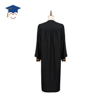 Robe de graduation noire mate en gros et chapeau et étole