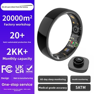 Bague connectée en céramique pour le suivi de la santé, du sommeil et de la forme physique, étanche, contrôle par application Android et iOS, cadeau unisexe avec boîte de charge, portable - Product Image 2