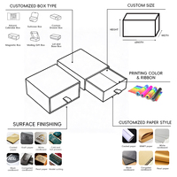 Boîte coulissante de luxe en carton rigide recyclable avec logo personnalisé pour emballage cadeau