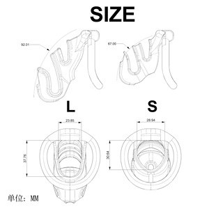 อุปกรณ์ล็อคองคชาตชายแบบเรซิ่น S/L สำหรับผู้ชายที่ชอบสวมบทบาทหญิงสาว พร้อมห่วงรัดองคชาต 4 วง สำหรับผู้ชายที่ชอบเป็น "คุกคอลด์" - Product Image 6