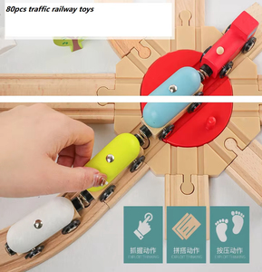 Haute qualité hêtre production garçon <span class=keywords><strong>train</strong></span> thème bloc de construction jouet <span class=keywords><strong>Train</strong></span> voie ferrée bébé <span class=keywords><strong>Train</strong></span> en bois ensemble jouet - Product Image 4