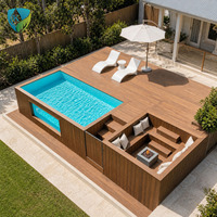 Piscines commerciales hors sol en acier et fibre de verre (FRP) pour l'extérieur, type conteneur maritime