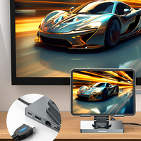 Hubs USB Multifuncionales 10 en 1 de Aleación de Aluminio con Soporte para Tablet PC/Laptop, Base de Enfriamiento Plegable Tipo C para Escritorio