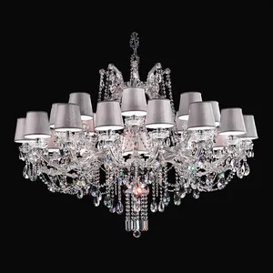 French Style Hotel Ceiling Lighting Art Design Decorative Wedding Luxury K9 Crystal Chandeliers Pendant Lights For Living Room