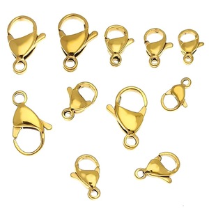 Cierre de langosta de acero inoxidable chapado en oro de 18k con forma de mariposa para la fabricación de pulseras, conector para accesorios de joyería - Product Image 1