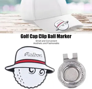 Neuer Karikatur-Stil individueller Metall-Golfball-Marker Poker Chip mit magnetischem Hutclip Golfzubehör