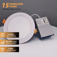 Plafonniers LED encastrés ronds et carrés ETL de 4 et 6 pouces avec boîtier de jonction, downlight mince 5CCT 9W 12W 15W 18W, panneau lumineux US