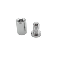 Walron WAF-1925-CP Chromed Plated Aluminium 19*25 Sign Standoff Fully Threaded Fastener Holder 5mm Thickness Finished