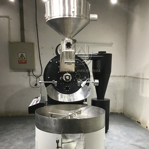 Torradores de Café Comerciais de Ferro Fundido e Aço Inoxidável com Duplo Tambor HW-60kg, Máquina de Torragem de Grãos de Café - Product Image 2