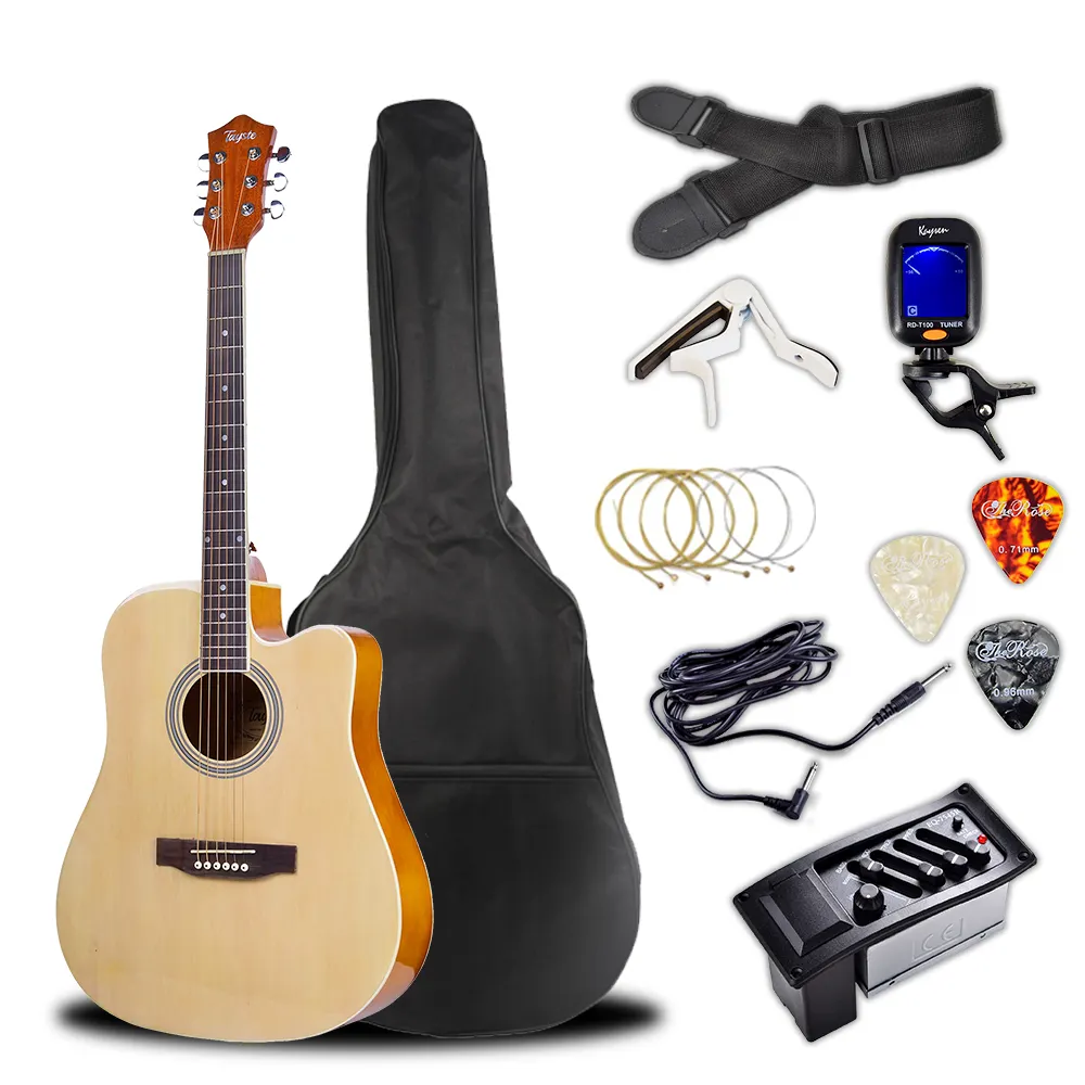 공장 기타 키트 Tayste T411 방수 가방 카포 EQ7545 픽업 일렉트릭 어쿠스틱 기타