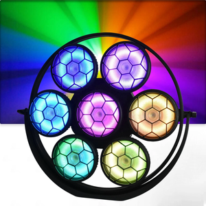 PI Round Retro Stage Light RGB + COB 7 LED Par Light Control DMX Sound Activated Vintage Uplights para eventos Concierto Fiesta de bodas - Product Image 1