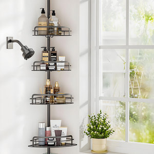 Góc mà không cần khoan cabin lưu trữ Caddy phòng tắm 4 tầng tầng tầng thường vụ Tắm Giá nhà vệ sinh Telescopic Shower Organizer kệ - Product Image 3