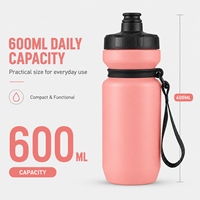 Bouteille d'eau de sport réutilisable de 600 ml pour la gym, sans BPA, en PP, avec logo et couleur personnalisés