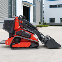 Mini Skid Steer Loader EPA/Euro 5 Langsung dari Pabrik, Loader Crawler Bensin Hidrolik Pertanian dengan Lampiran