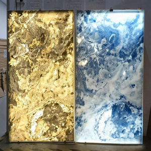 Panneau mural en pierre d'agate translucide rétroéclairé, prix d'usine en gros, dalle décorative en pierre - Product Image 1