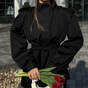 Nueva Colección Otoño/Invierno: Abrigo Largo de Mujer Estilo Commuter con Cinturón y Cuello Alto, Manga Larga, a la Moda - Product Image 4