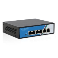 Switch PoE de 4 Puertos 10/100Mbps con 2 Puertos Uplink, Switch Ethernet No Administrado de 78W para Cámaras IP, Sistema de Seguridad CCTV, Fábrica OEM