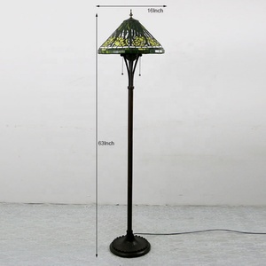 Lámpara de Pie LED de Vidrio Teñido Tradicional LongHuiJing de 16 Pulgadas, Pantalla Hecha a Mano, Altura Ajustable, Alto Brillo, Multicolor - Product Image 4
