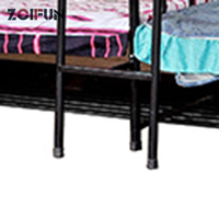 Litera de cuatro piezas para estudiantes, cama con marco de metal, moderna, color negro, para niños y estudiantes