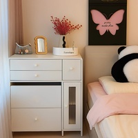 Table de maquillage intégrée à la table de chevet, table de toilette pour filles, rangement minimaliste, petit bureau compact, coiffeuse