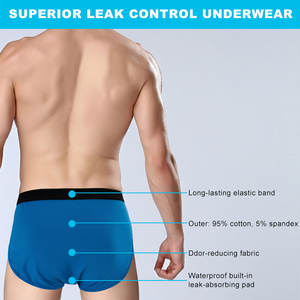 Sous-vêtements d'incontinence <span class=keywords><strong>pour</strong></span> hommes de taille personnalisée Lavables Réutilisables Anti-fuites Slips d'incontinence Culottes d'incontinence - Product Image 5