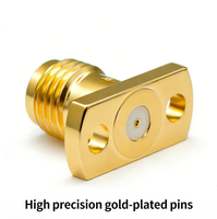Conector Coaxial RF SMA-KFD161-1, Tipo Flange de 2 Orificios, Cabeza Hembra, Pines Chapados en Oro, 50 Ohmios, DC-18GHz