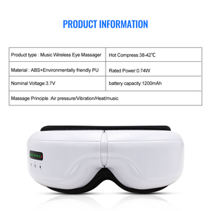 Mini riscaldamento elettrico compressione dell'aria pressione dell'aria musica massaggio agli occhi maschera per il sonno massaggiatore portatile per gli occhi con compressione calda e fredda - Product Image 5