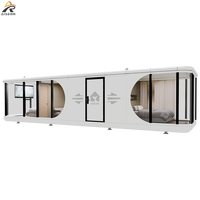 Maisonnette Minimaliste Personnalisable Écologique pour Vacances Glamping, 2 Chambres, Capsule Spatiale Modulaire, Blanche