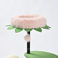 Meuble pour chat d'intérieur : Arbre à chat vert moderne avec niche, poteaux en sisal et jouet suspendu