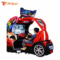Machine de jeu d'arcade de course 2 joueurs en métal, compétition en ligne avec plusieurs pistes, voitures, musique, Outrun, pour centre commercial et FEC