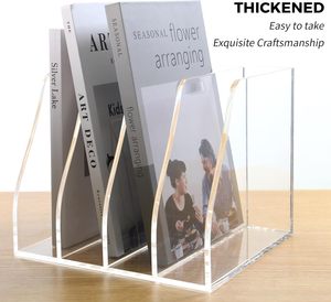 Acrylic giữ tập tin Tạp Chí 4 ngăn dọc bàn tài liệu SORTER tổ chức rõ ràng thư mục giá chất kết dính cho các tài liệu - Product Image 4