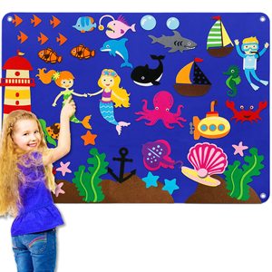 Jouets éducatifs Montessori en feutre pour animaux, tableau d'histoires pour tout-petits, histoires marines, développement de l'intelligence, design personnalisable - Product Image 1