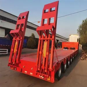 New 40 Ft 3 Axle Low Bed Semi Trailer Transport Heavy Vehicles And Other Heavy Goods Low Bed Semi-Trailer Transporters For Sale