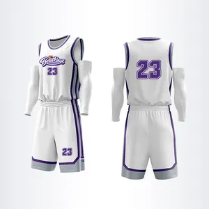 Jersey basket desain terbaru kustom seragam basket kaus uniseks kain kelas cocok profesional bernapas jaring