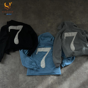Customized Pullover Acid Wash Raw Hem Sun Faded Cut Sew Cotton <b>Animal</b> Print Eco-Friendly Oversized Lantern Sleeve Hoodies <b>Men</b> - Product Image 6