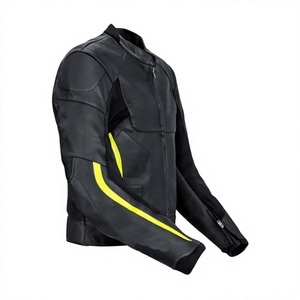 Chaqueta de Motociclismo de Cuero Vacuno Genuino para Hombre, Equipo de Protección Nivel 2 CE con Protección para la Espalda - Product Image 1