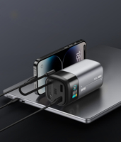 Power Bank Ultra Compact 20000mah 100W Baterai Li-polymer dengan Kabel USB-C Retractable dan Layar TFT untuk Pengisian Daya Laptop dan Ponsel