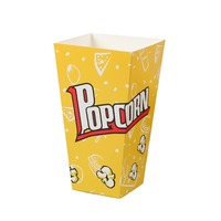 Vente en gros de seaux à poulet frit et de gobelets à popcorn jetables en papier biodégradable à paroi simple, pliables et personnalisés, de qualité alimentaire
