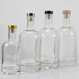 Bottiglia di liquore 500ml 700ml 750ml 1000ml Nordic Gin Whisky Vodka bottiglia di vetro per liquore
