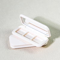 Nouveau Recyclable Logo Personnalisé 3 Couleurs Carré Vide Fard À Paupières Blush Palette Boîte D'emballage Conteneur De Maquillage