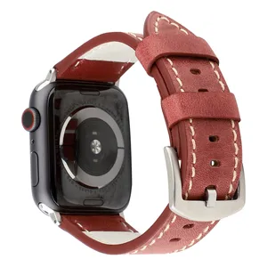 Black Cow Echt leder Durable Watch Band für Apple Watch