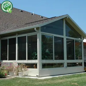 Giardino d'inverno impermeabile vetro temperato casa di alluminio timpano prendisole per Veranda