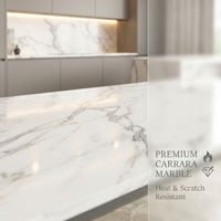 Table à manger carrée en marbre blanc, style minimaliste et luxueux - Durable, écologique, 4 places, meubles de salle à manger, pieds en métal pour la maison