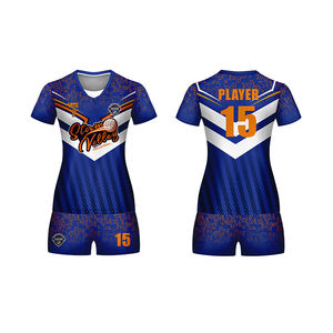 Conjunto de camisetas de voleibol al por mayor de alta calidad, sublimación de secado rápido transpirable, uniformes de voleibol personalizados para mujer, Jersey - Product Image 1