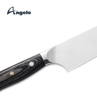 Couteau de chef professionnel 2023, 8 pouces, acier inoxydable allemand, manche en bois, rivets, couteau de cuisine écologique, logo personnalisé